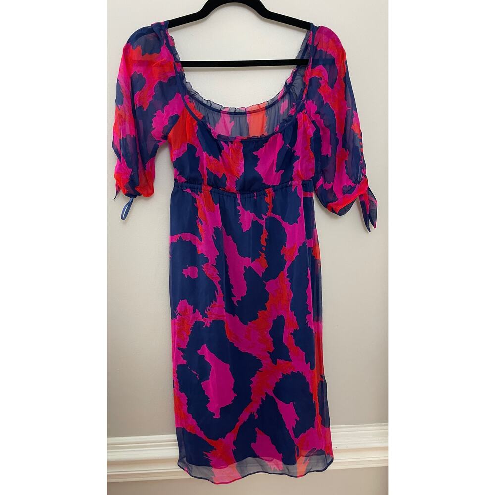 Diane von Furstenberg Maximailst Funky 100% Silk Leopard Animal Print Dress M - Picture 9 of 10